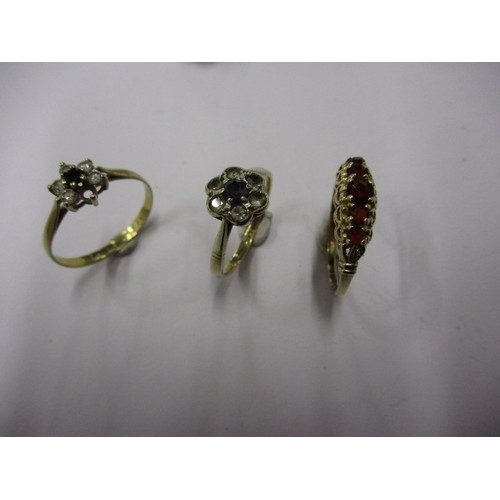 50 - 6 Vintage 9ct yellow gold rings, approx. parcel weight 12.3g all in used condition with 2 having mis... 