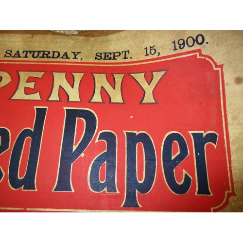 345 - Two original Daily newspaper stand headline posters, Morning post and the Penny Illustrated, dated c... 