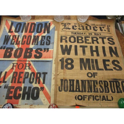 353 - Two original Daily newspaper stand headline posters, Morning Leader c1900 and the Echo, having been ... 