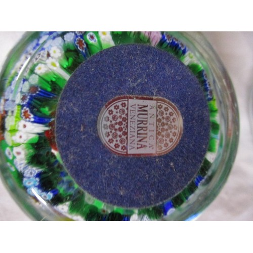 207 - A parcel of vintage glass paperweights to include millefiori type and examples by Mdina  all in good... 