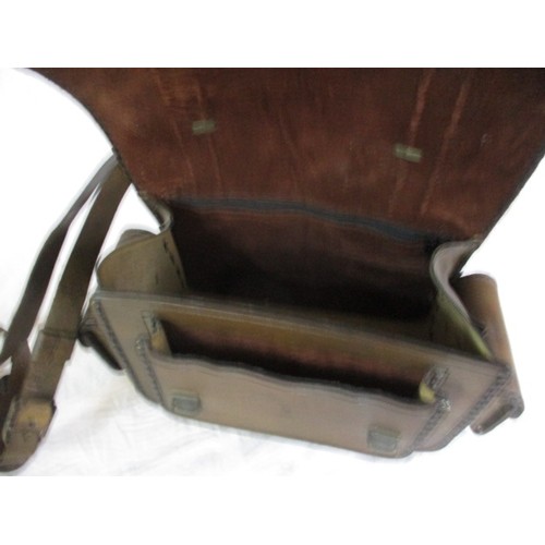 182 - A leather shooting cartridge accessory  bag, in good used condition with working closures, approx. l... 