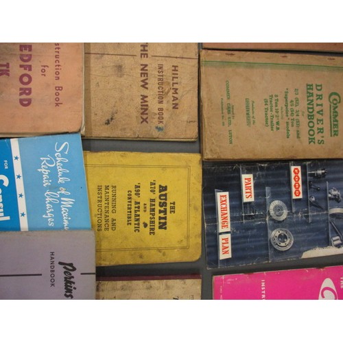 244 - A parcel of vintage vehicle owners and service booklets, all in used condition with marks associated... 