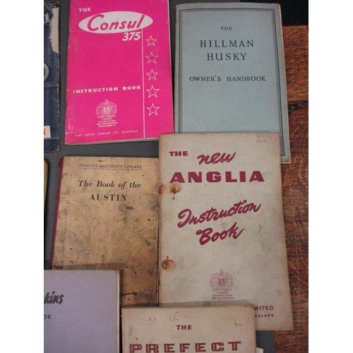 244 - A parcel of vintage vehicle owners and service booklets, all in used condition with marks associated... 