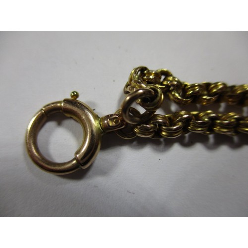 29 - A Victorian unmarked gold necklace chain with yellow metal mourning hair locket, approx. parcel weig... 