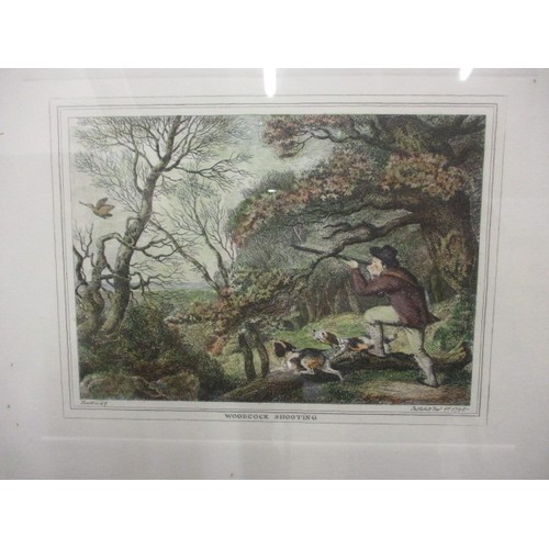 240 - 4 vintage game shooting prints, all in later frames, approx. size of largest 87x44cm in good conditi... 