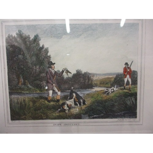 240 - 4 vintage game shooting prints, all in later frames, approx. size of largest 87x44cm in good conditi... 