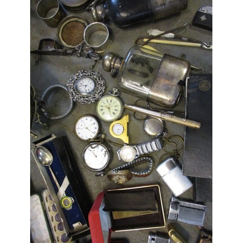 122 - A quantity of interesting collectables to include silver items by Liberty & Co, Colibri lighters and... 