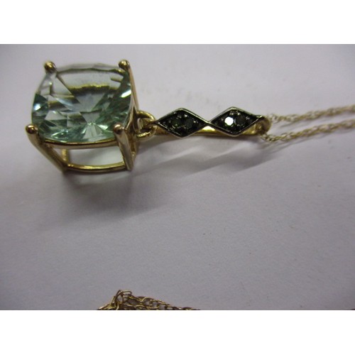 34 - A 9ct gold necklace and pendant, approx. linear length 44cm approx. weight 3g in good useable pre-ow... 