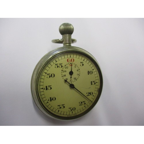 168 - A WWII naval stop watch with crows foot mark 26179 and Patt No 3169 in current working order with us... 