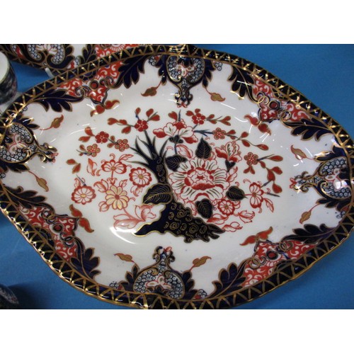 232 - A parcel of antique Derby porcelain to include two 22cm plates, having good gilding, two egg cups an... 