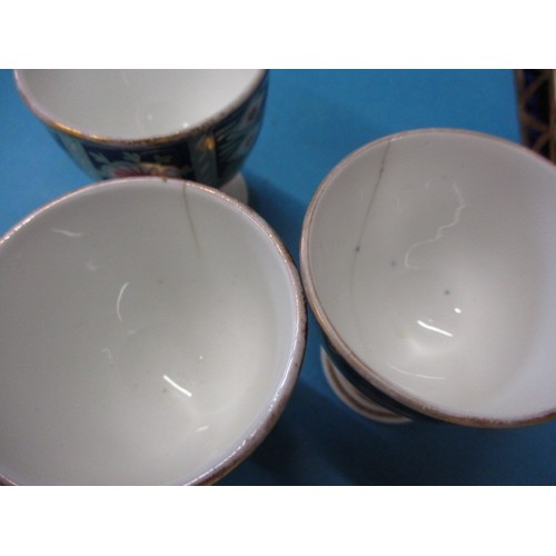 232 - A parcel of antique Derby porcelain to include two 22cm plates, having good gilding, two egg cups an... 