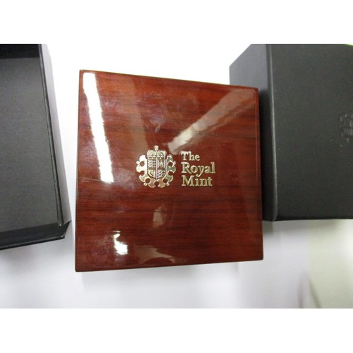 91 - A 2016 Royal Mint gold £5 proof coin, in original wood presentation box and outer sleeve