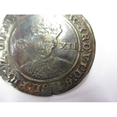 98 - An Edward VI shilling in F+ condition, facing bust Spink 2482