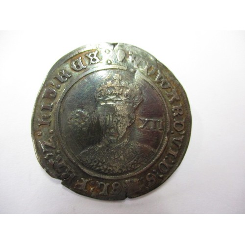 98 - An Edward VI shilling in F+ condition, facing bust Spink 2482