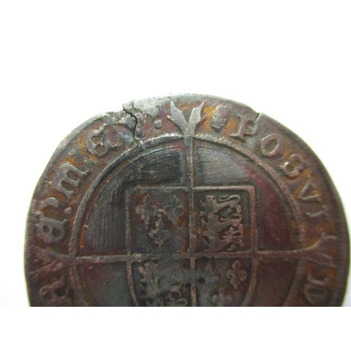 98 - An Edward VI shilling in F+ condition, facing bust Spink 2482