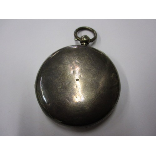 73 - A mid-19th century silver cased full hunter pocket watch, having a dedication to inside “ A testimon... 