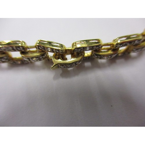 46 - An 18ct yellow gold and diamond bracelet, approx. linear length 16.5cm approx. weight 11.8g in good ... 