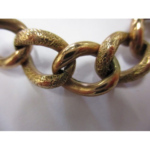 49 - A vintage 9ct yellow gold bracelet, approx. weight 13.4g, clasp functions but is a little bent and n... 