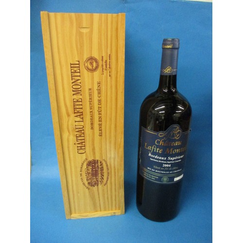 293 - A 2004 Magnum of Chateau Lafite Monteil Bordeaux Superieur, No. 03002, in wood presentation box.