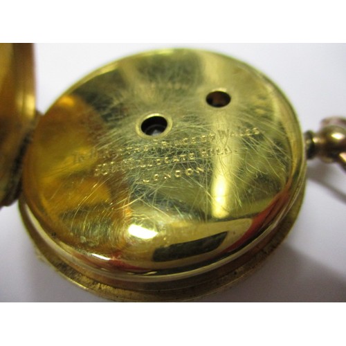 64 - An 18ct yellow gold pocket watch, dedication inside reads “To H.R.H the Prince of Wales” J W Benson ... 