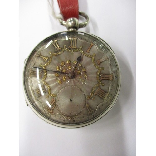 70 - A late 19th century silver pair cased pocket watch, no key and second hand missing, with profuse got... 