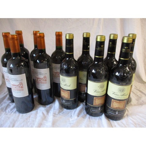 283 - 12 Bottles of wine. 6 bottles of Vina Alarde Rioja Reserva 2014 and 6 bottles of Chateau Pierroussel... 