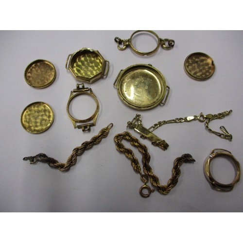 58 - A parcel of scrap 9ct gold items, approx. parcel weight 24.4g, mainly watch cases