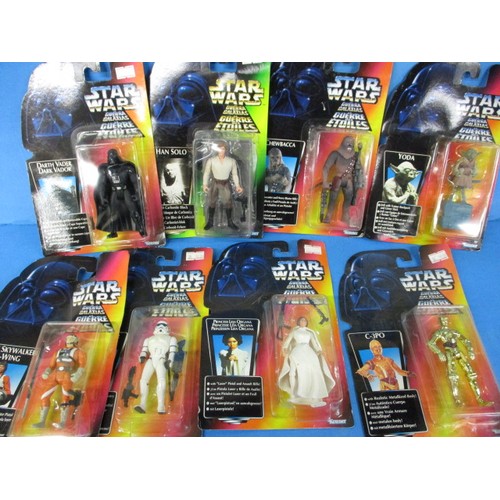 157 - A large quantity of vintage Star Wars figures, most in original blister packs, some folding and mark... 