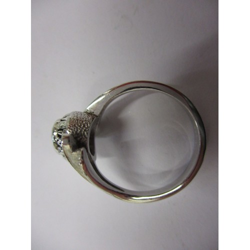 13 - A 14ct white gold American College ring, approx. ring size ‘N’, approx. weight  5g in good pre-owned... 