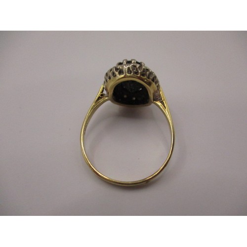10 - An 18ct yellow gold, diamond and sapphire dress ring, approx. ring size p, approx. weight 4.2g in go... 