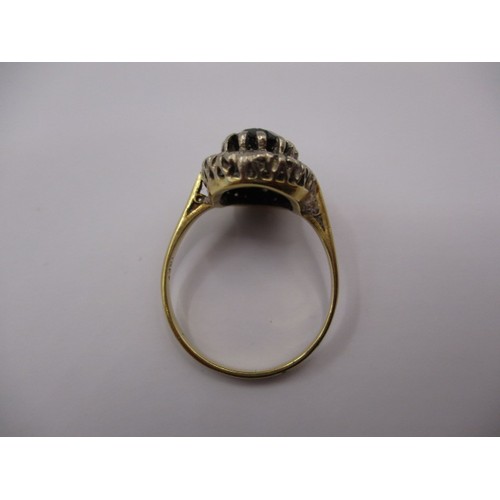 10 - An 18ct yellow gold, diamond and sapphire dress ring, approx. ring size p, approx. weight 4.2g in go... 