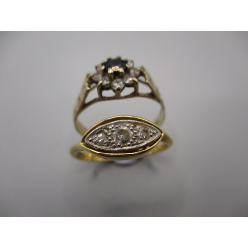 57 - 2 Vintage 9ct gold rings, approx. combined weight 3.3g approx. ring size ‘J’ in used condition