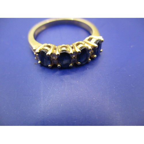 38 - An 18ct yellow gold diamond and sapphire ring, approx. ring size ‘O’ approx. weight 4g in good pre-o... 