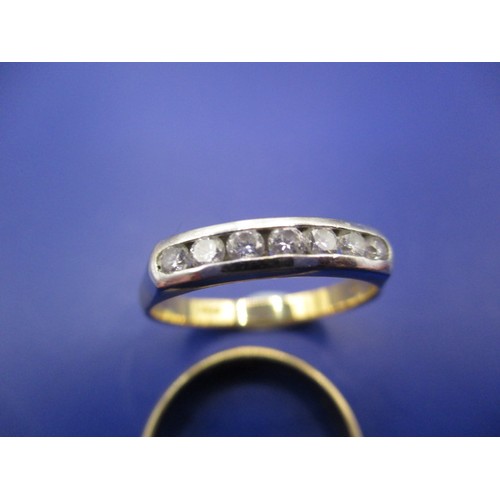 49 - Two 18ct yellow gold rings, one a band the other a half eternity ring, approx. ring size ‘M /2 ‘ app... 