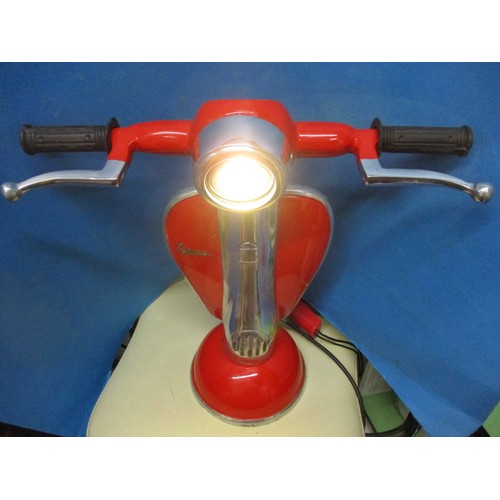 3 - A cast aluminium ‘Vespa’ table lamp, being in the form of a Vespa scooter, approx. height 40cm, in w... 