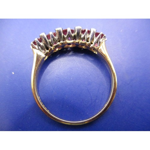 1 - An 18ct yellow gold ring, set with diamonds and pink stones, approx. ring size ‘O’ approx. weight 2.... 