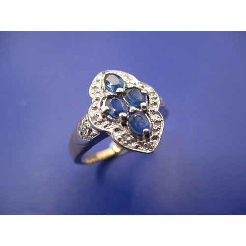 2 - A vintage 9ct white & yellow gold, diamond and sapphire Art Deco ring, approx. ring size ‘Q’, approx... 