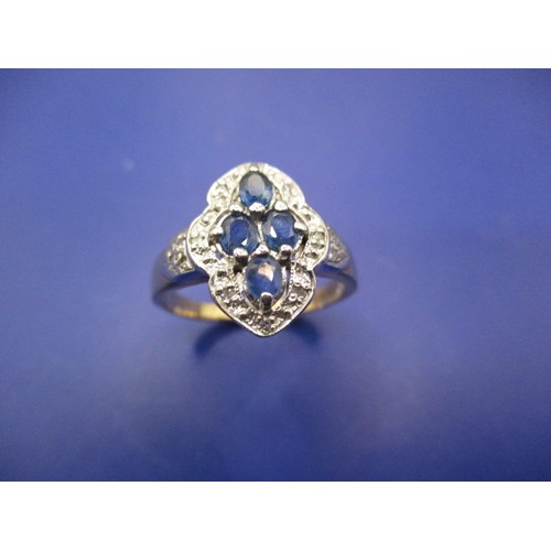 2 - A vintage 9ct white & yellow gold, diamond and sapphire Art Deco ring, approx. ring size ‘Q’, approx... 