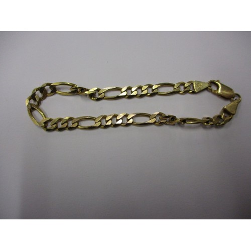 55 - A 9ct yellow gold flat curb link bracelet, approx. weight 9.8g approx. linear length 20cm in good pr... 