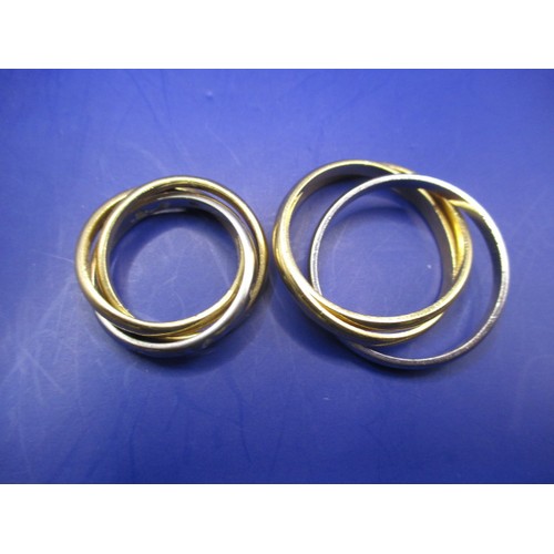 40 - Two 18ct yellow and white gold triple ring sets, approx. gross weight 25.6g approx. ring sizes Z+6 a... 
