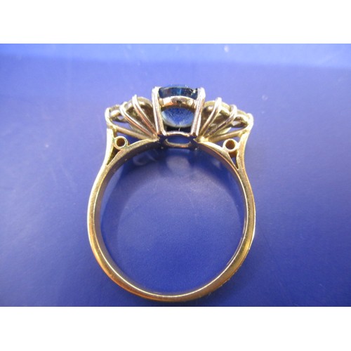 12 - ***An 18ctyellow gold sapphire and diamond cluster ring, approx. ring size Q, approx. weight 5.2g th... 