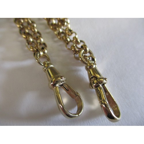 65 - A 9ct yellow gold albert chain with yellow metal fob, approx. weight of chain 23g, approx. length23c... 