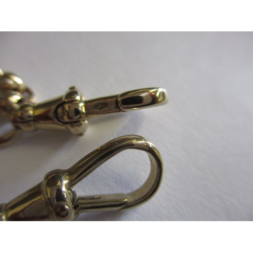 65 - A 9ct yellow gold albert chain with yellow metal fob, approx. weight of chain 23g, approx. length23c... 