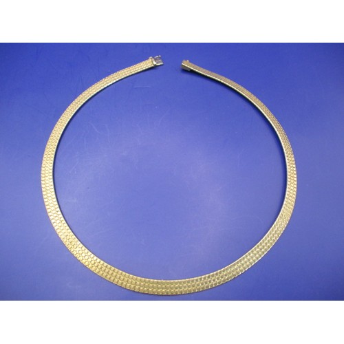 67 - A 9ct yellow gold choker style necklace, approx. weight 29.1g, in good pre-owned condition in origin... 