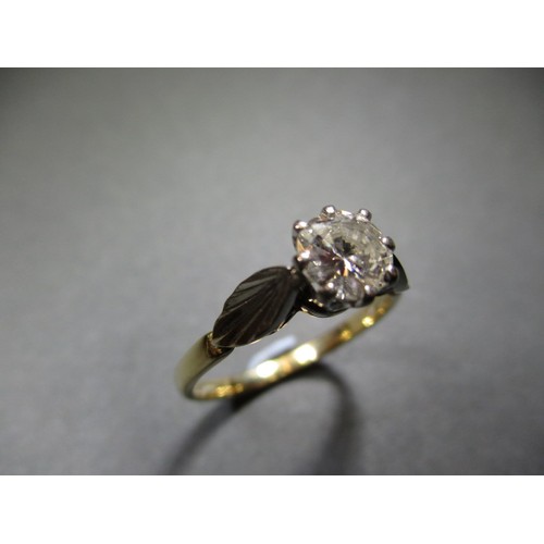 17 - A yellow gold diamond solitaire ring, the diamond measuring approx. 5.8mm approx. ring size ‘Q’ Hall... 