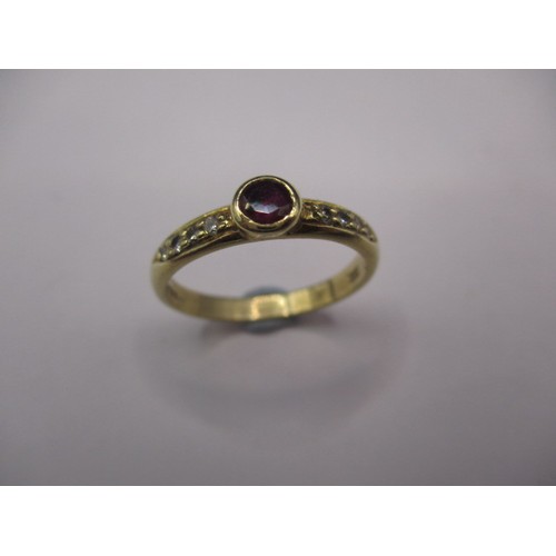 21 - A vintage 18ct yellow gold, diamond and ruby? Dress ring, approx. ring size ‘N’ approx. weight 2.5g ... 