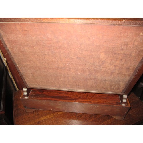 308 - A 19th century inlaid mahogany 3 drawer toilet mirror, approx. height 57cm, width 55cm, depth 21cm. ... 