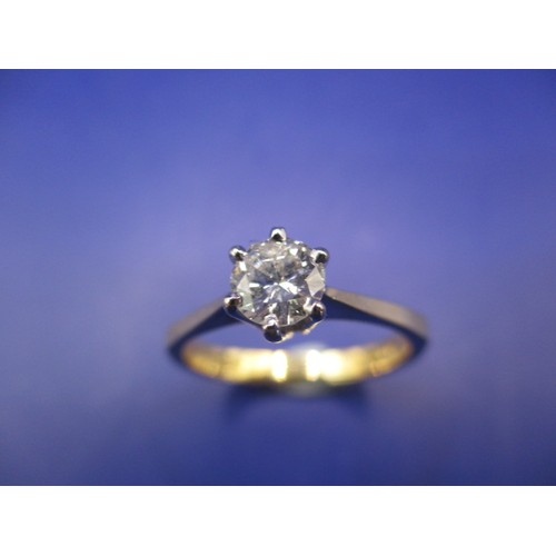 27 - An 18ct yellow gold diamond solitaire ring, the stone measuring approx. 0.75+ct, approx. ring size ‘... 