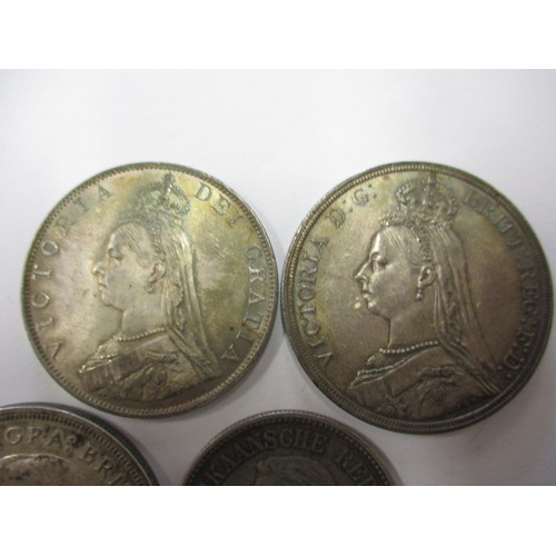 102 - A parcel of William IIII and later silver and part silver coins, to include an 1836 half crown and a... 