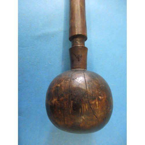 210 - Two antique African tribal items to include a Swazi war axe (Inzene) and a Shona club, both in good ... 